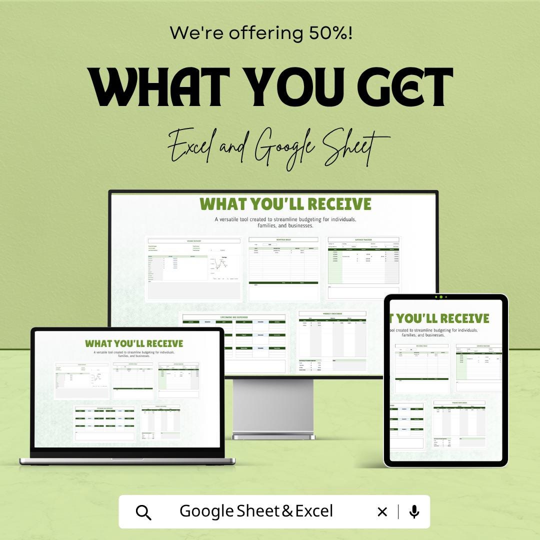 Yearly Budget Planner Template Excel Google Sheets | Annual Budget Spreadsheet | Personal Finance Tracker | Household Budget Planner |