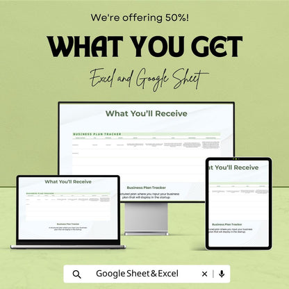 Printable Startup Template | Business Plan Spreadsheet | Startup Business Planner | Excel & Google Sheets | Entrepreneur Planning Template