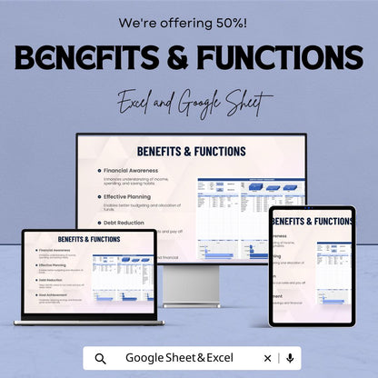 Monthly Budget Spreadsheet Template | Monthly Budget Planner | Excel and Google Sheets Expense Tracker | Personal & Business Budget Tool