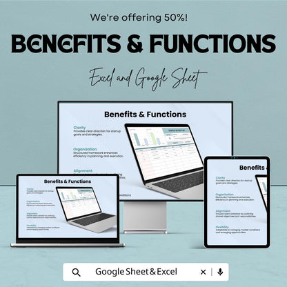 Startup Action Plan Template - Excel & Google Sheet - Business Task Tracker, Goal Setting, Startup Planning, Action Plan for Entrepreneurs,