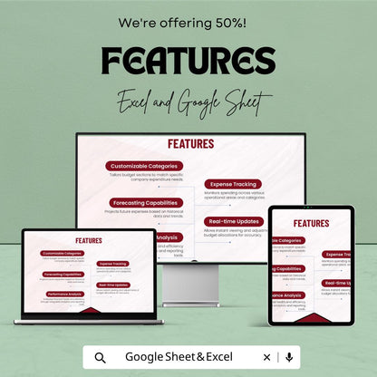 Company Budget Template | Business Budget Spreadsheet | Financial Planning Tool | Expense Tracker Excel | Google Sheets Budget Planner