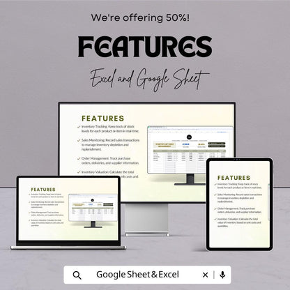Startup Inventory Management Spreadsheet Template | Excel and Google Sheets | Inventory Tracker | Stock Control Template |