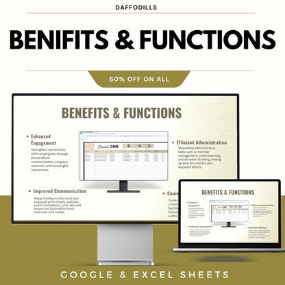 Church CRM Template, Church Member Management System, Ministry Database Tracker, Church Records Sheet, Google Sheets Excel