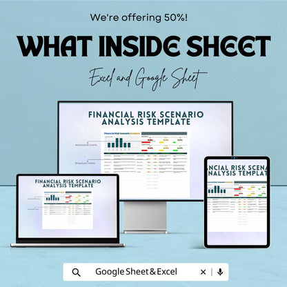 Financial Risk Scenario Analysis Template, Excel & Google Sheets, Risk Assessment Spreadsheet, Business Risk Planner, Scenario Planning Tool