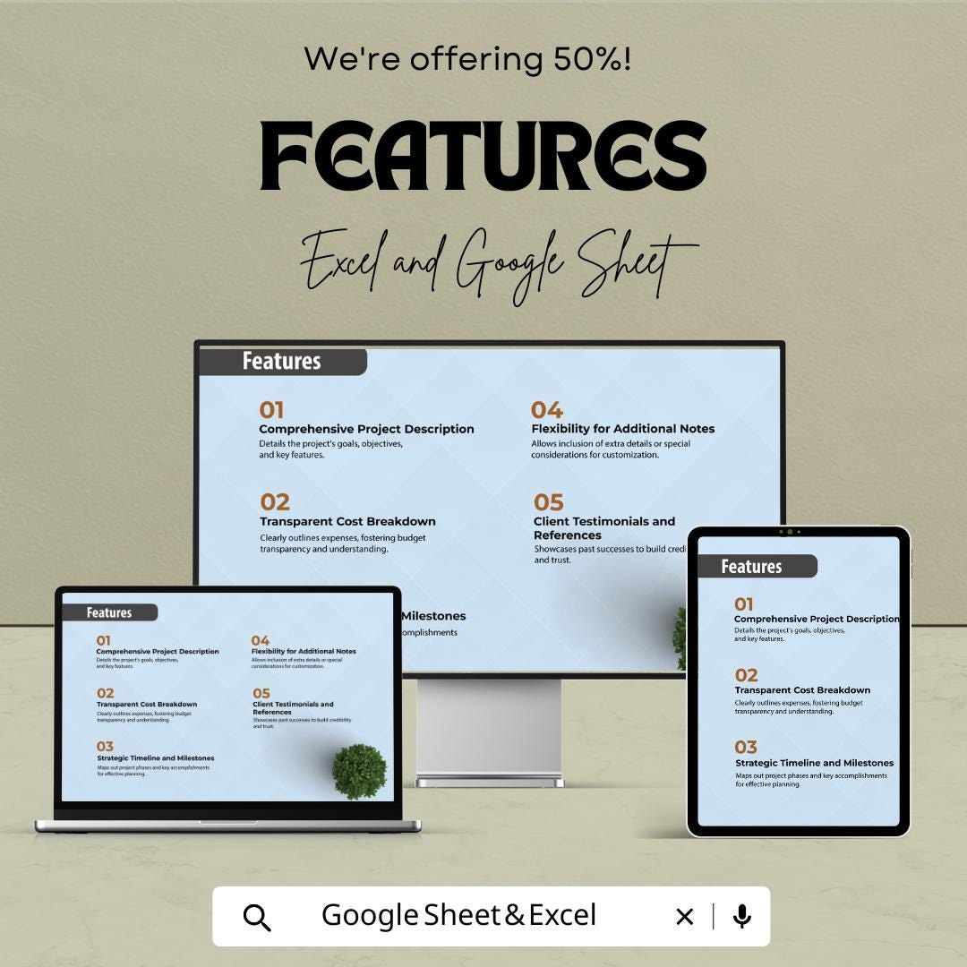 Bid Proposal Template - Excel & Google Sheets | Professional Proposal Generator | Project Bid Template