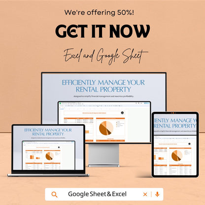 Rental Income & Expense Worksheet | Property Management | Google Sheets| Expenses and Profit Easily | Real Estate Financial Tracker