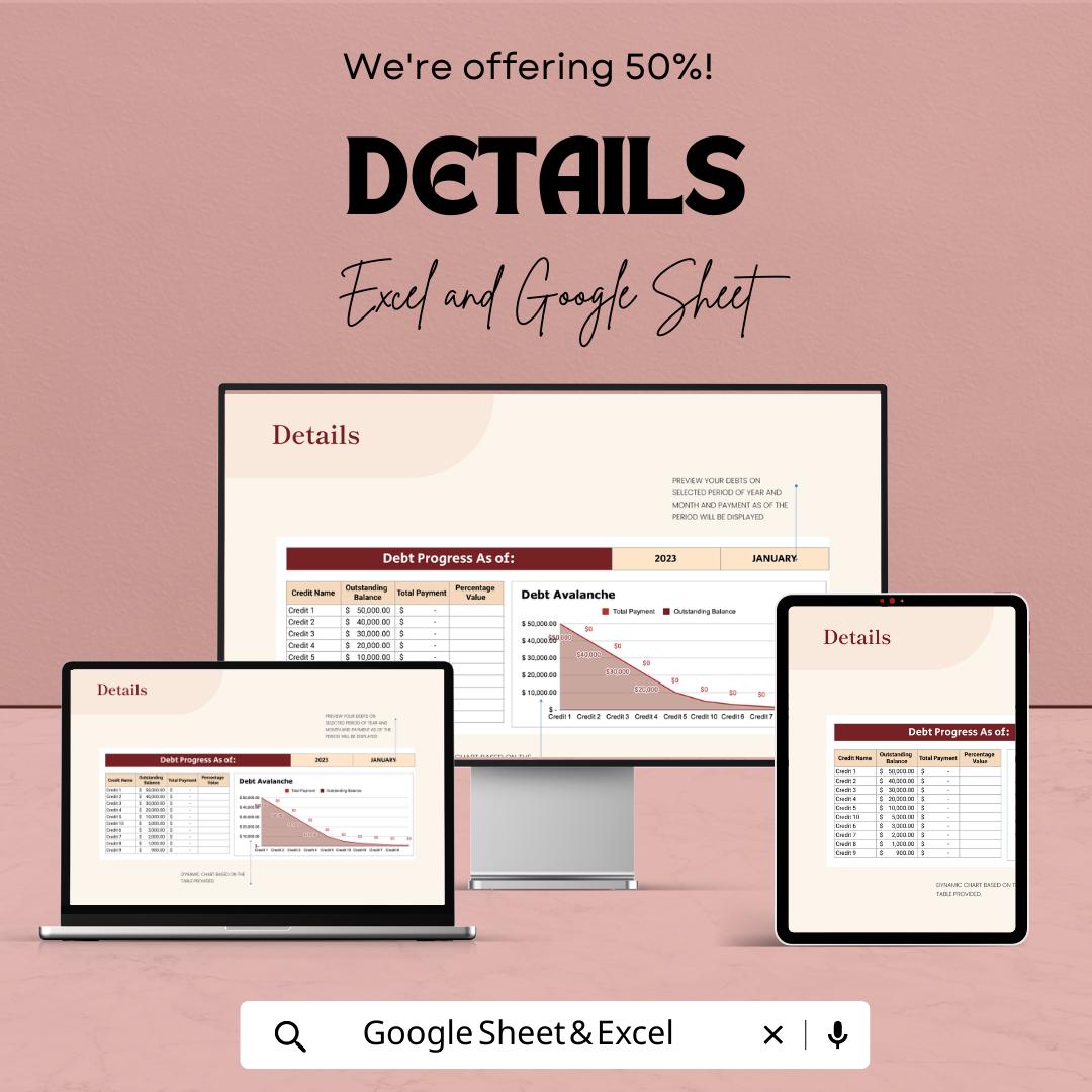 Debt Avalanche Excel Template | Debt Payoff Spreadsheet | Debt Tracker  | Debt Snowball Alternative | Debt Payment Planner