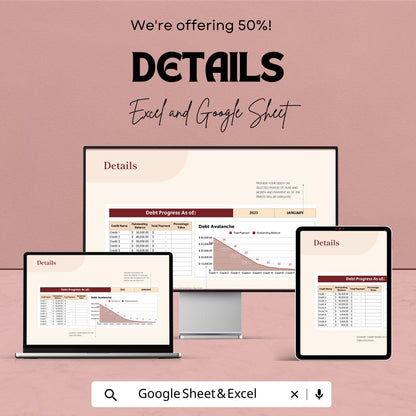 Debt Avalanche Excel Template | Debt Payoff Spreadsheet | Debt Tracker  | Debt Snowball Alternative | Debt Payment Planner