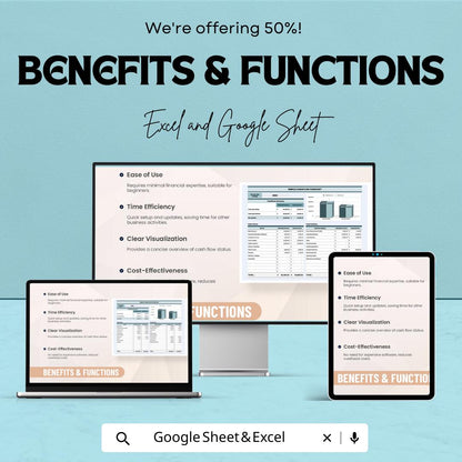 Simple Cashflow Forecast Template | Excel & Google Sheets | Cash Flow Tracker | Small Business Budget Planner