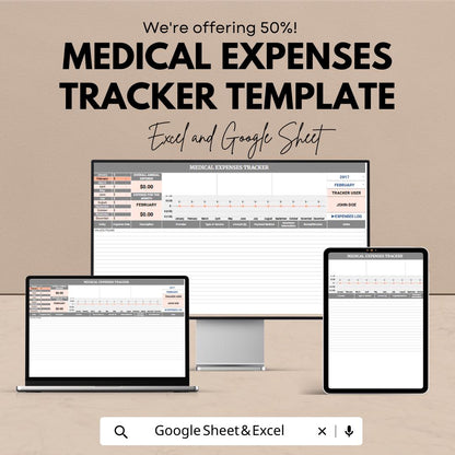 Medical Expenses Tracker, Health Expense Log, Medical Budget Template, Insurance & Doctor Bill Tracker