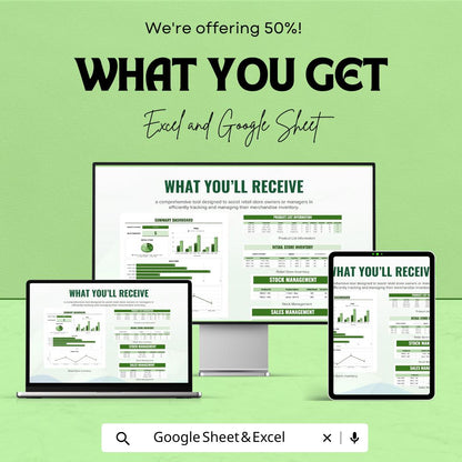 Retail Store Inventory Sheet - Excel & Google Sheets Template - Track Stock, Sales, and Profits Efficiently