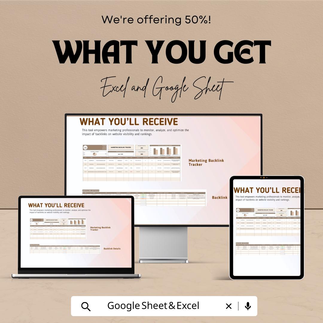 Marketing Backlink Tracker Template | SEO Link Building Spreadsheet | Digital Marketing Tracker | Website SEO Management Tool