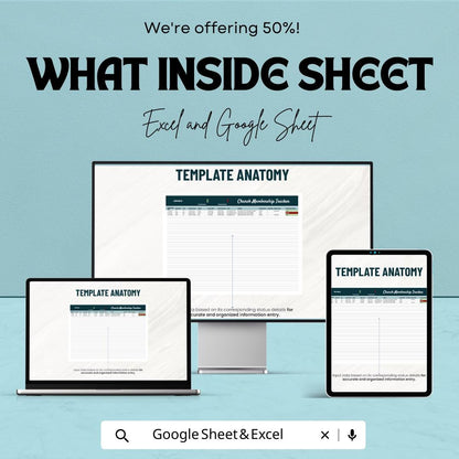 Church Membership Tracker Template, Google Sheets & Excel, Member Directory, Attendance Log, Ministry Admin Spreadsheet