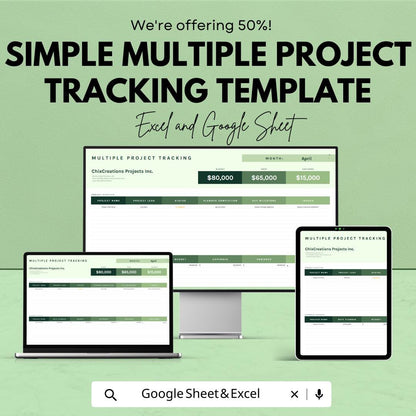 Multiple Project Tracking Template | Project Management Spreadsheet | Task and Budget Tracker | Project Planner