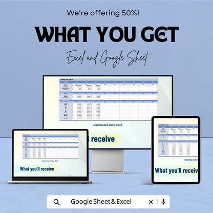 Dashboard Report Template | Excel & Google Sheets | KPI Dashboard | Business Analytics | Sales Report Template | Data Visualization Tool