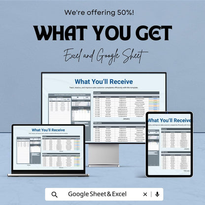 Sales Customer Complaint Resolution Tracker Template |  Customer Service Log Spreadsheet | Complaint Management Tool