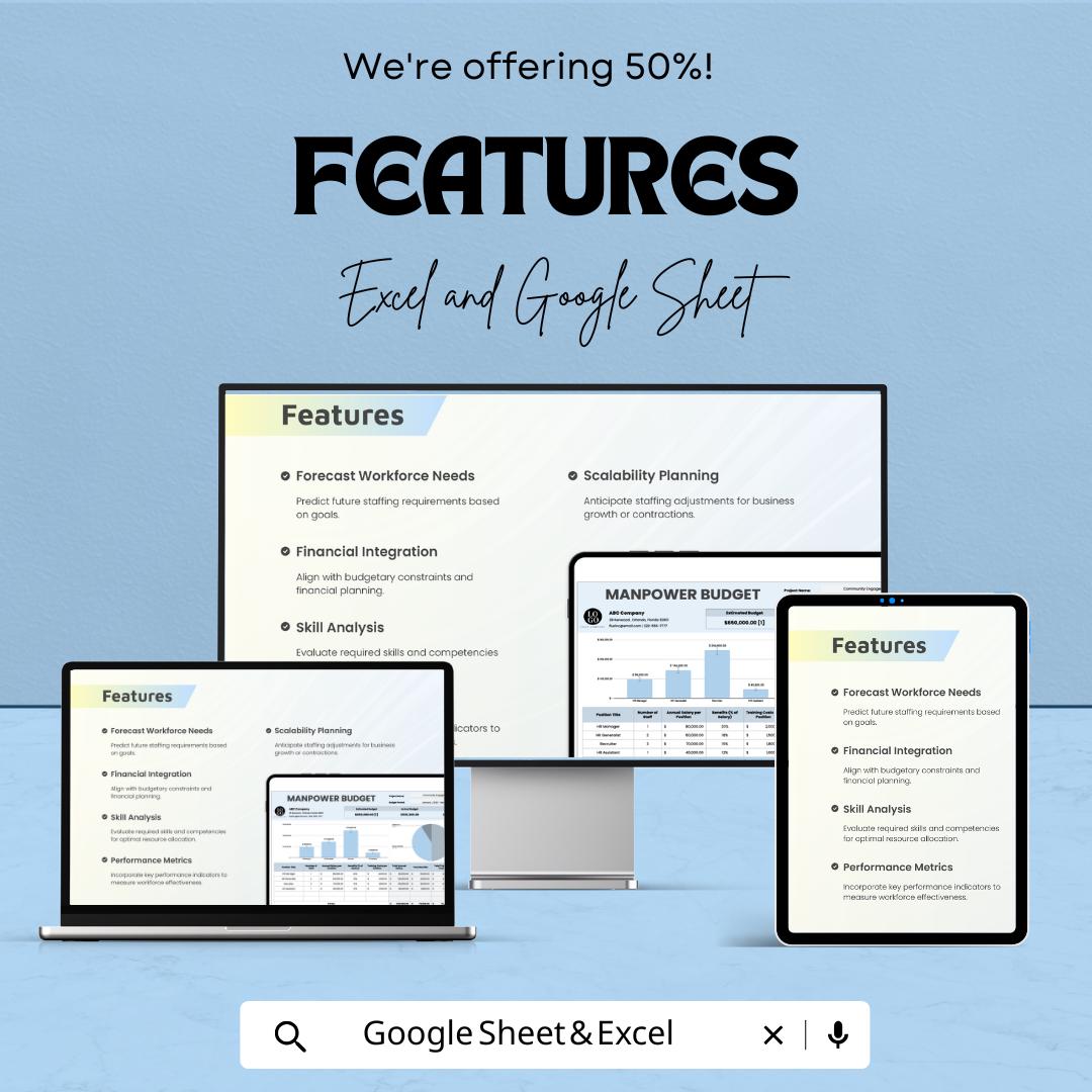 Manpower Budget Sheet – Excel and Google Sheets Template for Workforce Planning & Resource Allocation