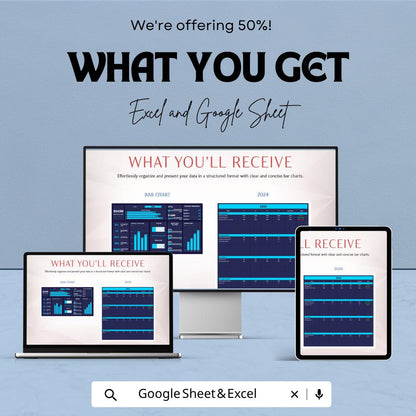Bar Chart Template | Data Visualization Spreadsheet | Business Chart Dashboard | Editable Graph Template | Reporting Tool