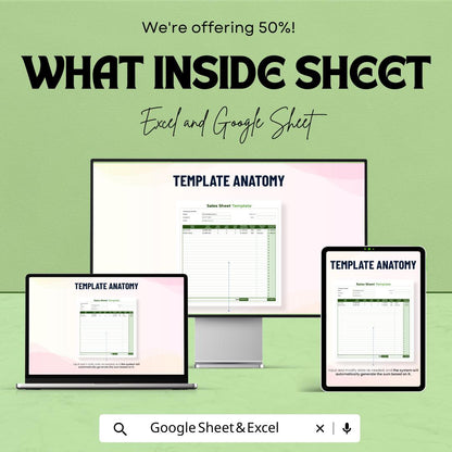 Sales Sheet Template - Excel & Google Sheets Tracker for Sales Data, Performance Metrics, and Revenue Tracking