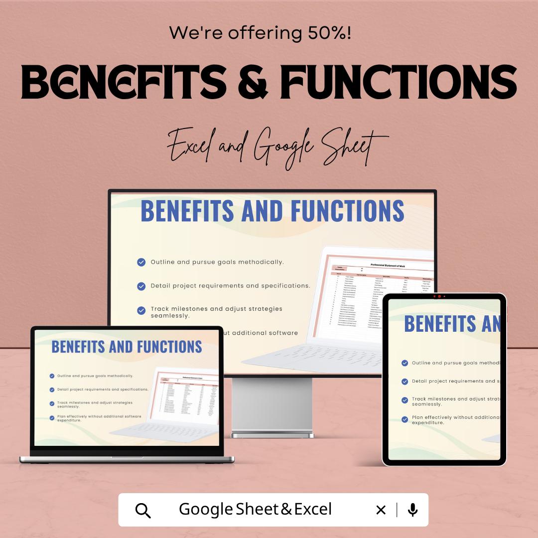 Professional Statement of Work Template | SOW Template | Scope of Work Template | Project Plan Template