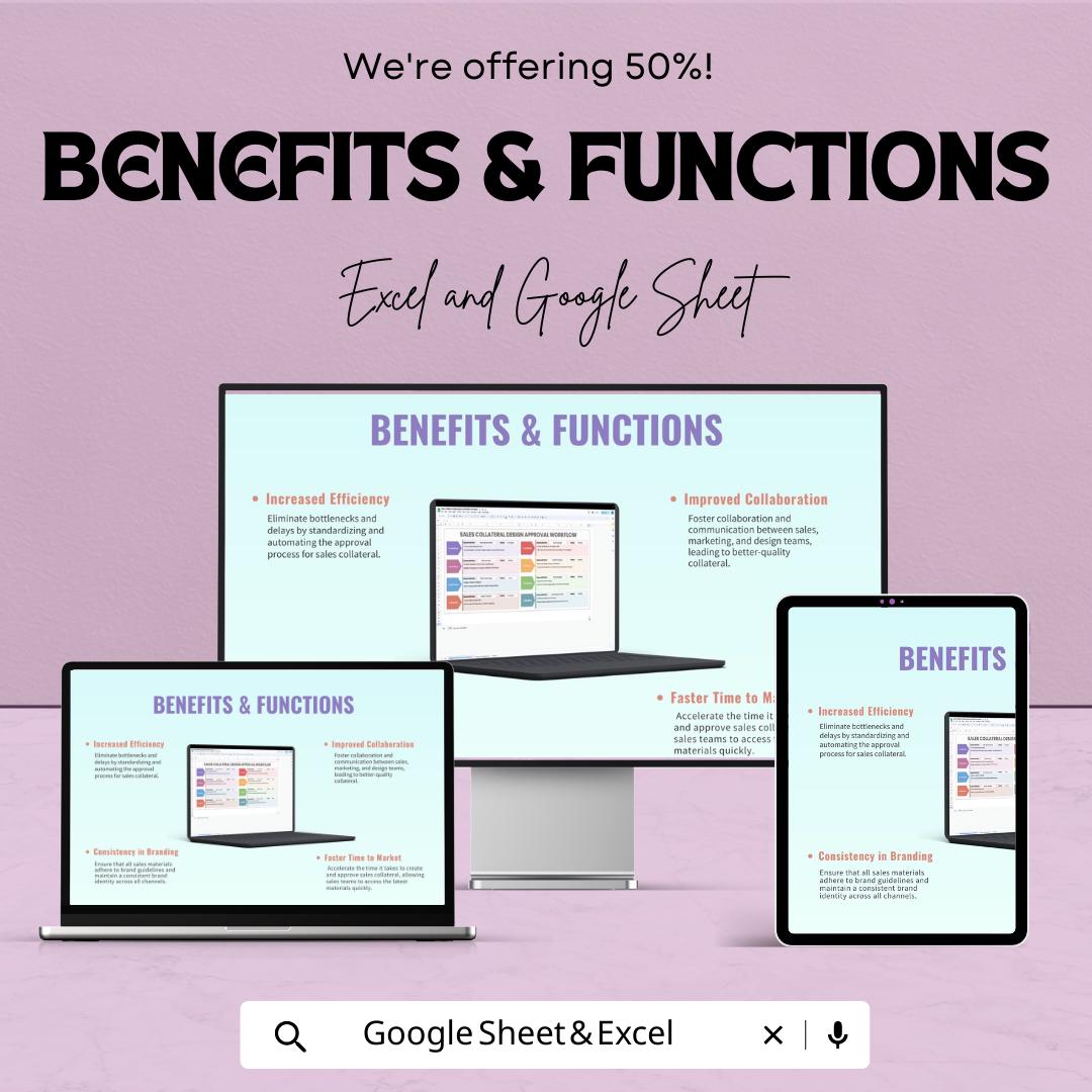 Sales Collateral Design Approval Workflow Template | Marketing Approval Process Tracker | Excel & Google Sheets Project Management