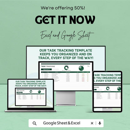 Task Tracking Template, Project Task Manager, To-Do List Spreadsheet, Team Task Organizer, Excel & Google Sheets Planner, Workflow Tracker