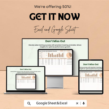 Sales Trainee Performance Tracker Template | Employee KPI Dashboard | Sales Training Progress Sheet |  Performance Tracker