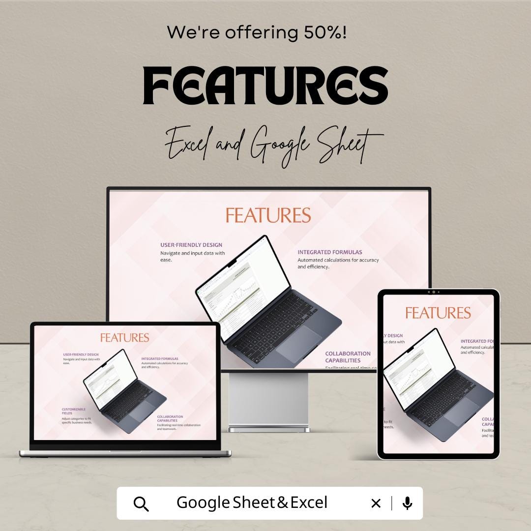 Forecast Project Template, Project Forecast Spreadsheet, Financial Projection Template,  Business Forecast Planner, Revenue Planning Tool
