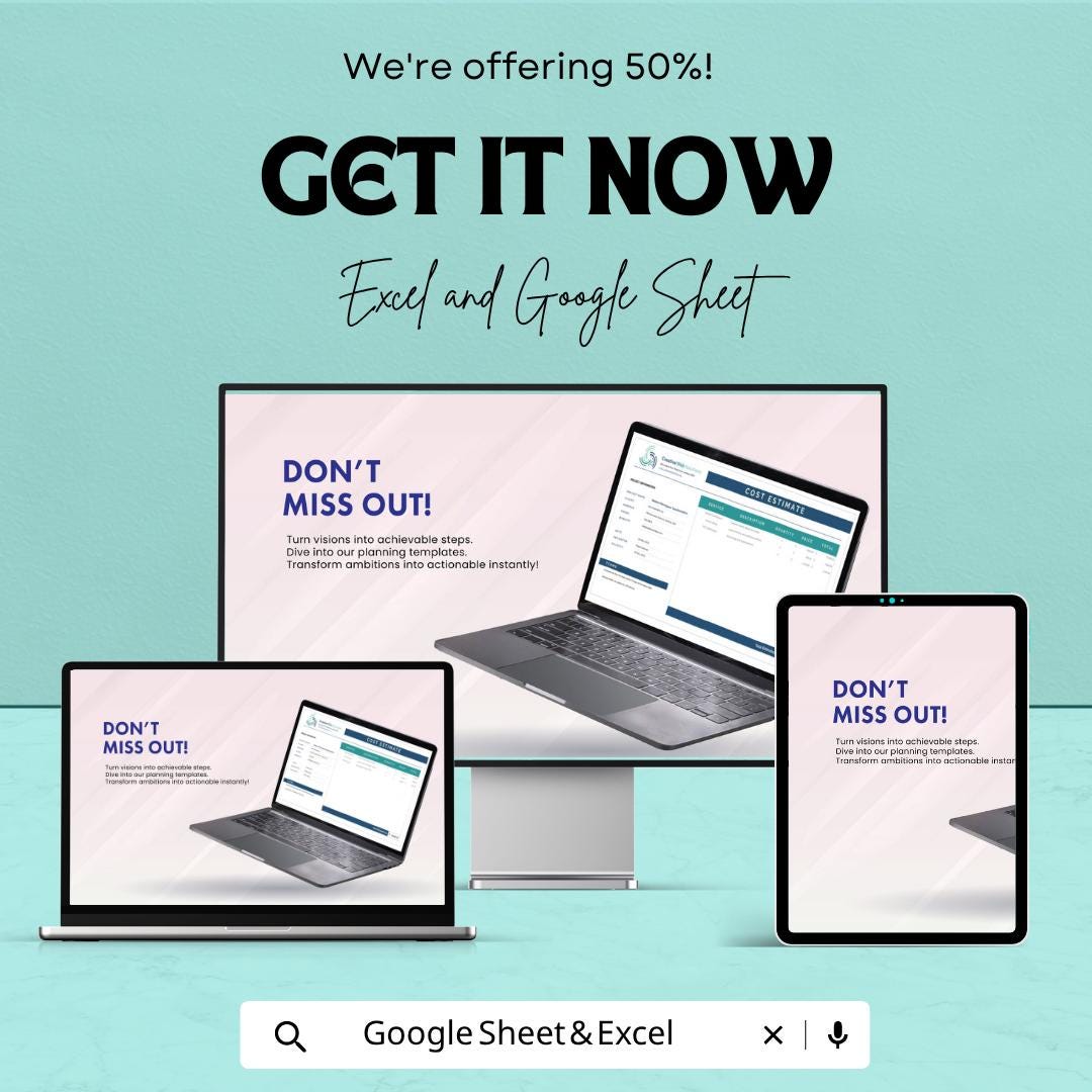 Website Cost Estimate Template | Excel Project Budget Spreadsheet | Google Sheets Website Quote Calculator | Web Design Proposal Template |