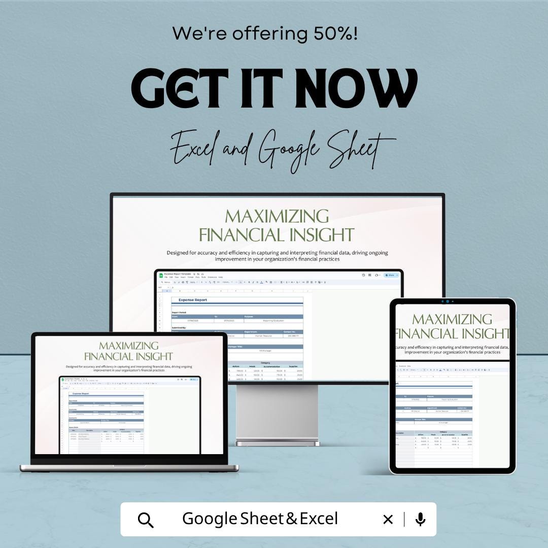 Expense Report Template | Business Expense Spreadsheet | Expense Tracker Template | Excel & Google Sheets | Budget Management Sheet |