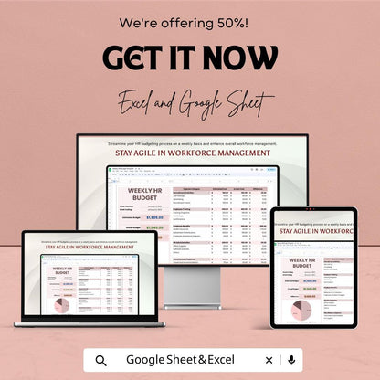 Weekly HR Budget Sheet for Workforce Management | Google Sheet | Track Expenses & Monitor Budget Allocations | Budgeting Tool for HR