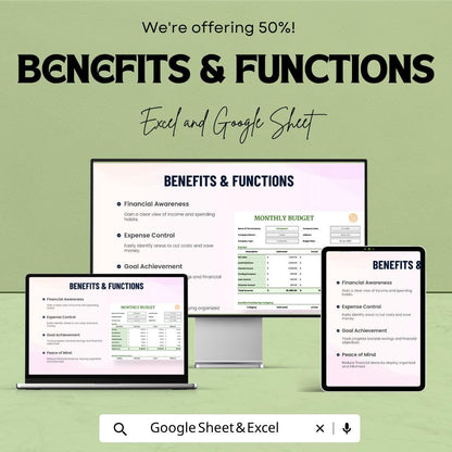 Monthly Budget Template | Business Budget Spreadsheet | Finance Tracker | Company Budget Planner | Income Expense Tracker