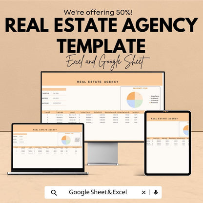 Real Estate Agency Template | Property Management Spreadsheet | Client & Listing Tracker | Real Estate CRM