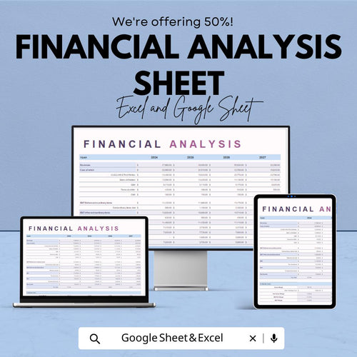Financial Analysis Sheet for Excel and Google Sheets | Budgeting, Forecasting & Financial Planning Tool | Editable and User-Friendly