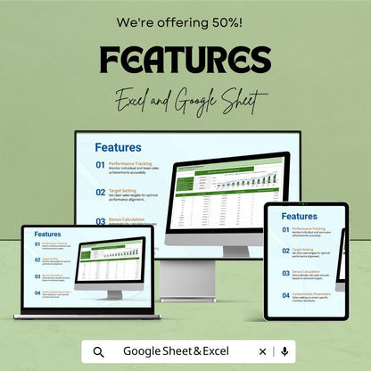 Sales Target vs Achievement Bonus Payout Template | Sales Performance Tracker | Incentive Calculator | Commission Template