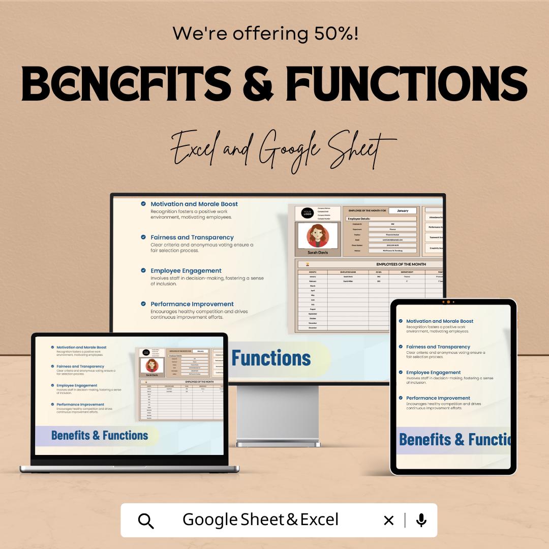 Employee of the Month Voting and Scoring System HR Template | Staff Recognition Program | Excel and Google Sheets Employee Awards