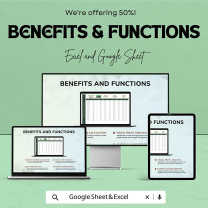 Sales Margin Calculator Template | Profit Margin Spreadsheet | Pricing and Cost Analysis Tool | Excel & Google Sheets Business Tracker