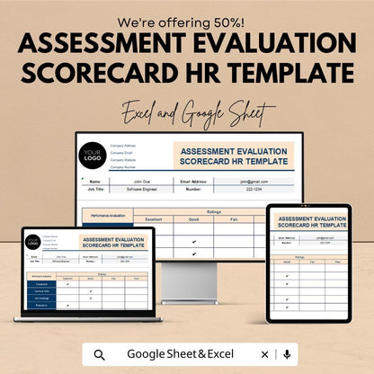 Balanced Scorecard for Employee Evaluation HR Template | Performance Review | KPI Dashboard | Staff Appraisal Tracker