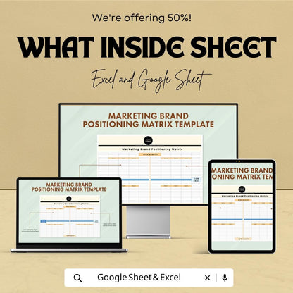 Marketing Brand Positioning Matrix Template | Brand Strategy Template | Competitive Analysis Matrix