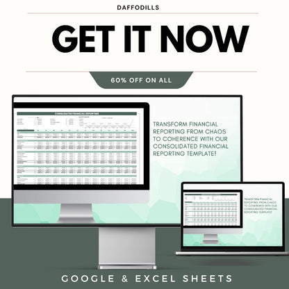 Consolidated Financial Reporting Template, Financial Statement Spreadsheet, Business Finance Report, Google Sheets Excel