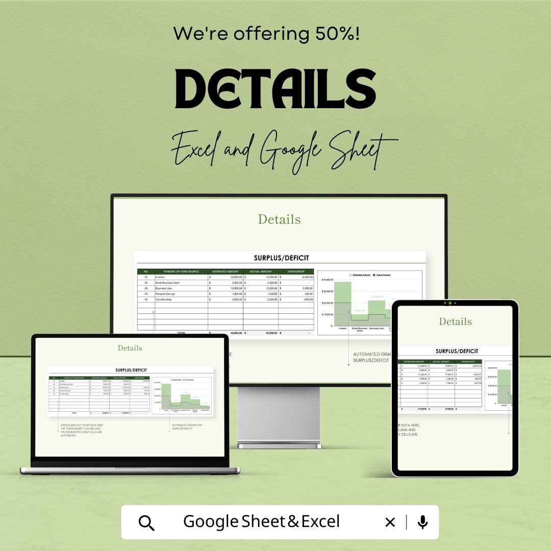 Small Business Cost Template  | Business Expense Tracker | Cost Management Spreadsheet | Budget Planner | Business Finance Template