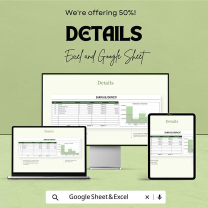 Small Business Cost Template  | Business Expense Tracker | Cost Management Spreadsheet | Budget Planner | Business Finance Template