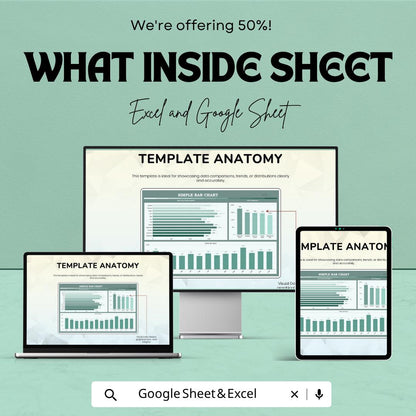Simple Bar Chart Template | Data Visualization Dashboard | Sales & Performance Chart | Editable Graph Template