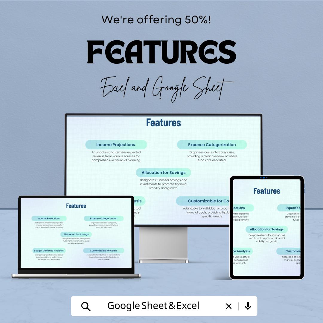 Annual Budget Template | Yearly Budget Planner Spreadsheet | Personal and Business Budget | Excel & Google Sheets