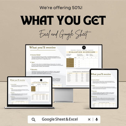Candidate Evaluation Scorecard HR Template | Interview Scorecard Spreadsheet | Hiring Candidate Rating Sheet |  Template