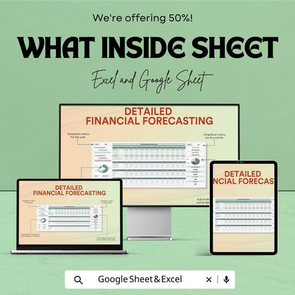 Detailed Financial Forecasting Template | Business Finance Tracker | Revenue & Expense Forecast | Financial Planner