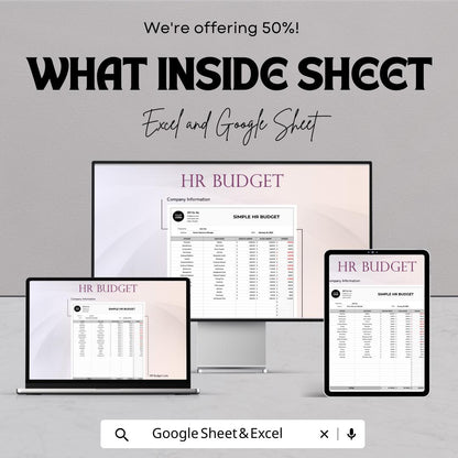 Simple HR Budget Sheet - Excel & Google Sheets | HR Budgeting Template | Employee Salary and Expense Tracker | Budget Planning Tool