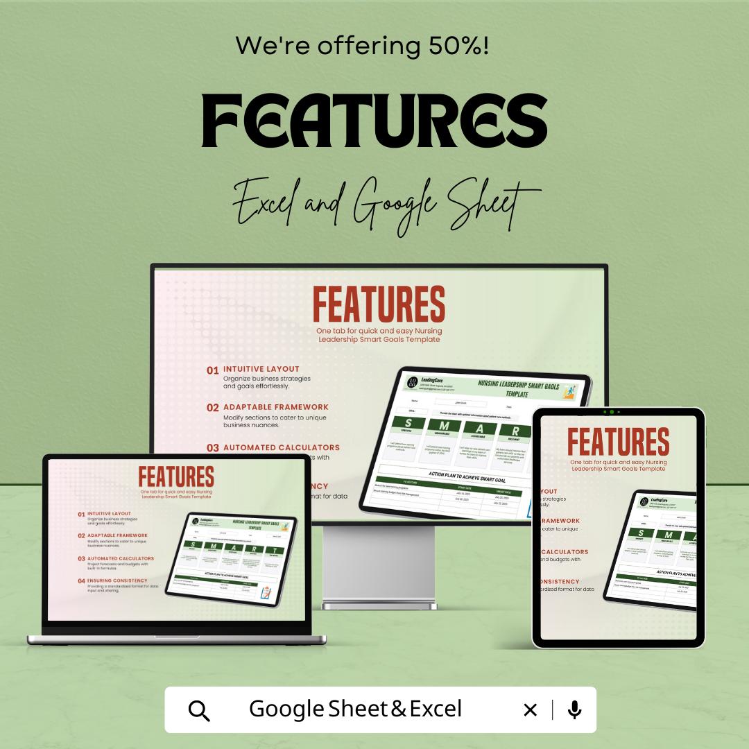 Nursing SMART Goals Template | Nursing Leadership Goal Planner | Nurse Professional Development Tracker | SMART Goal Worksheet