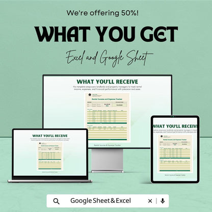 Rental Income & Expense Tracker Template |  Landlord Spreadsheet | Property Income Tracker | Rental Property Budget Sheet
