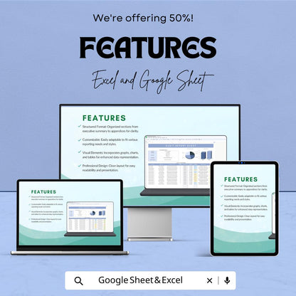 Report Layout Template | Professional Business Report Template | Editable Data Analysis Template | Chart Dashboard Layout